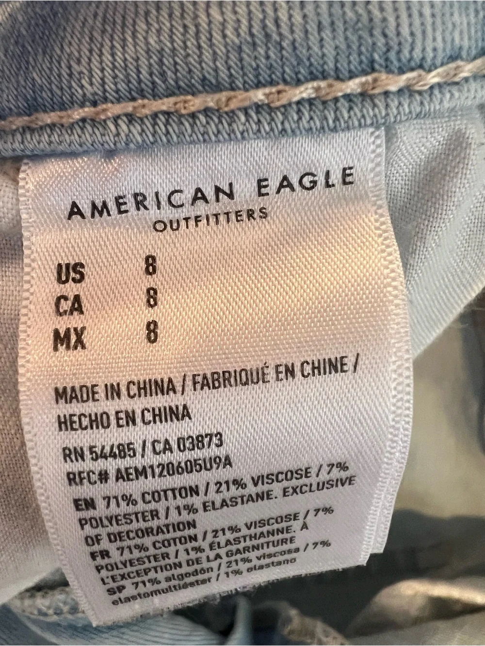 American Eagle Outfitters Nexxt Level Stretch Light Blue Distressed Denim Shorts